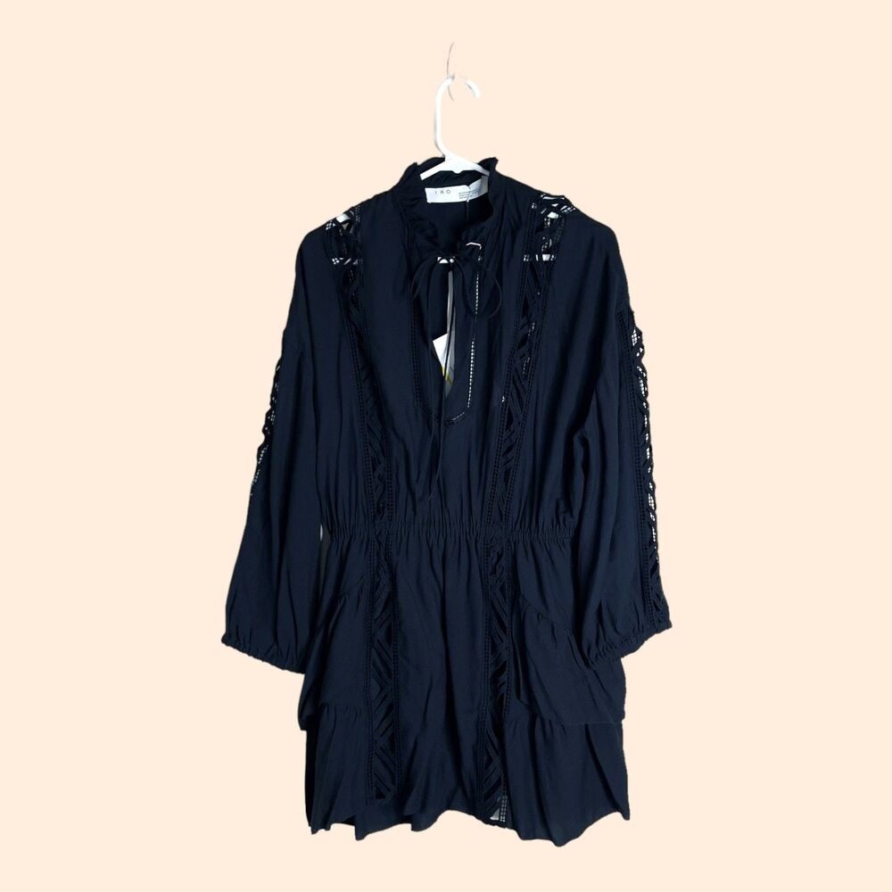 NEW IRO Black Ruffle Mini Dress - Picture 2 of 7